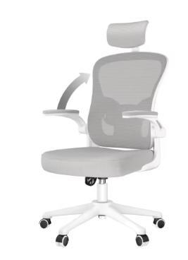 Ergonomische bureaustoel mesh grijs/wit met lendensteun, Verzenden, Nieuw, Ergonomisch, Grijs