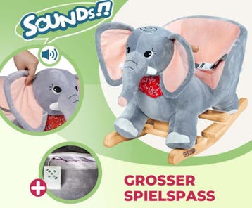 Schommeldier Olifant met veiligheidsgordel hobbeldier, Verzenden, Nieuw