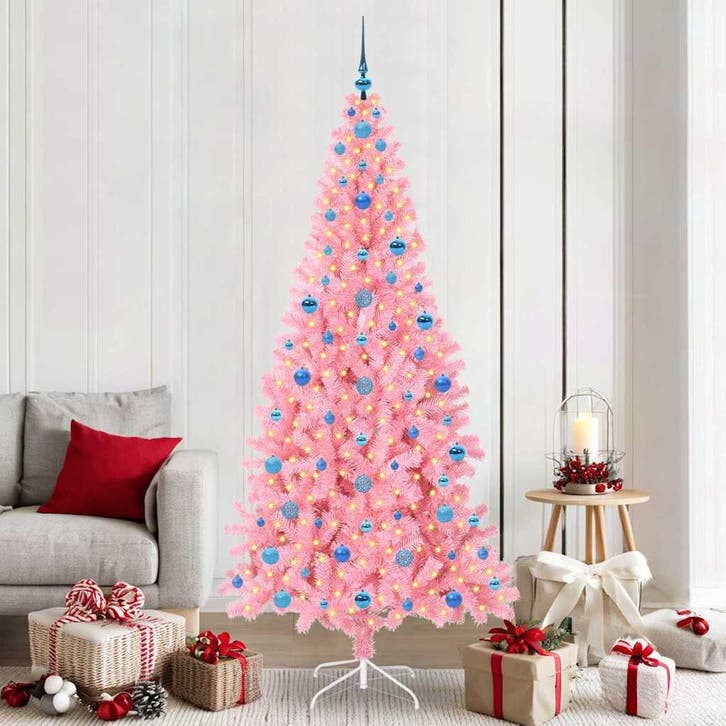 vidaXL Kerstboom Roze 210 cm PVC, Diversen, Kerst, Nieuw, Verzenden
