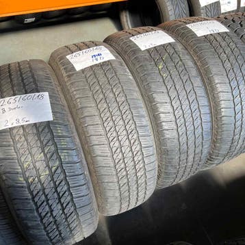 4 x Bridgestone Dueler 265-60-18 Zomerbanden 8,5mm, 18 inch, Gebruikt, 265 mm, Ophalen of Verzenden