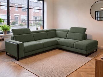 Hoekbank Meppel - hoekbanken - Groen, Huis en Inrichting, Nieuw, 150 cm of meer, Stof, 250 tot 300 cm