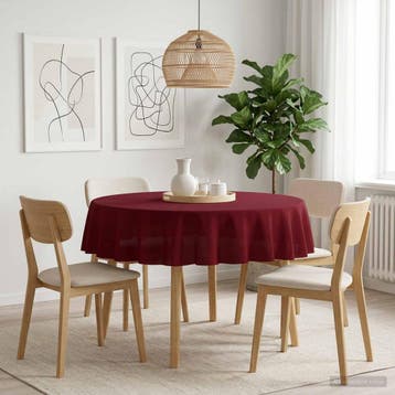 vidaXL Tafelkleed Rond Wijnrood Ø 180 cm Polyester, Huis en Inrichting, Tafelkleden, Verzenden, Nieuw
