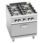 GGM Gastro | Gasfornuis - 44,68kW - 4 branders - incl. |, Witgoed en Apparatuur, Verzenden, Nieuw, Inbouw