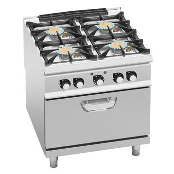 GGM Gastro | Gasfornuis - 44,68kW - 4 branders - incl. |, Witgoed en Apparatuur, Verzenden, Nieuw, Inbouw