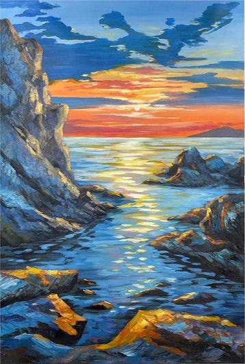 Hung Richard (1966) - Embrasement Marin 120 80 cm - No