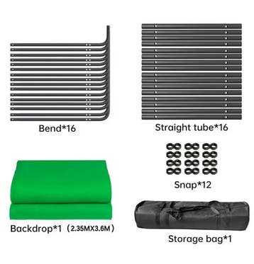 Green Screen 240x400 cm met Standaard en Clips Set, Verzenden, Nieuw