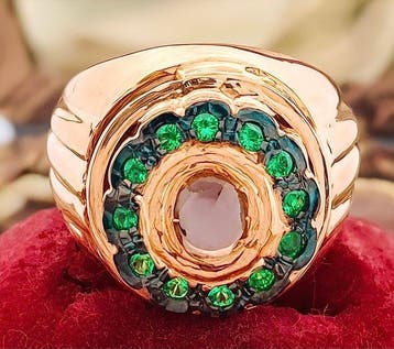 Zonder minimumprijs - Ring - 9 kt. Roségoud, Zilver Diamant, Nieuw