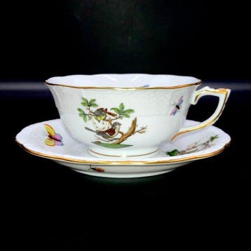 Herend - Exquisite Tea Cup and Saucer (2 pcs) - Largest Size