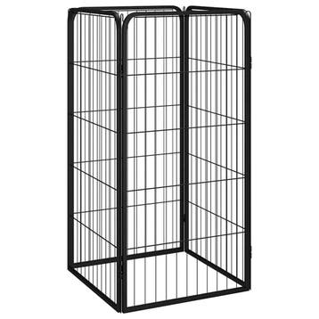 vidaXL Hondenkennel 4 panelen 50 x 100 cm gepoedercoat staal, Verzenden, Nieuw