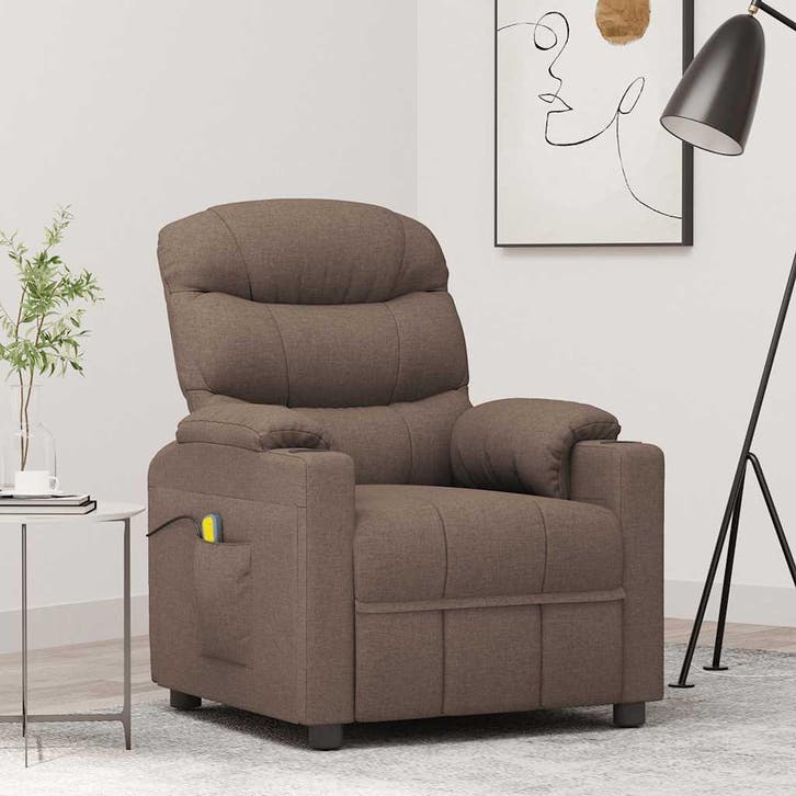 vidaXL Massagestoel stof taupe, Sport en Fitness, Massageproducten, Nieuw, Verzenden