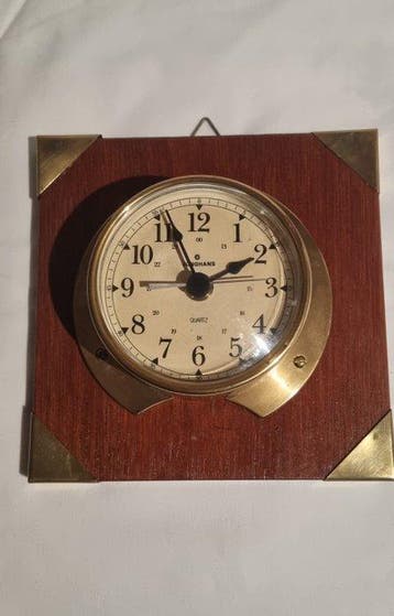 Wandklok - Junghans - Koper, Hout - 1980-1990 - maritieme