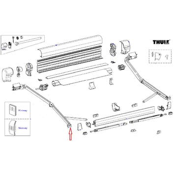 Thule Eindstuk Knikarm Leadrail L+R 8000/9200, Ophalen of Verzenden, Nieuw, Thule