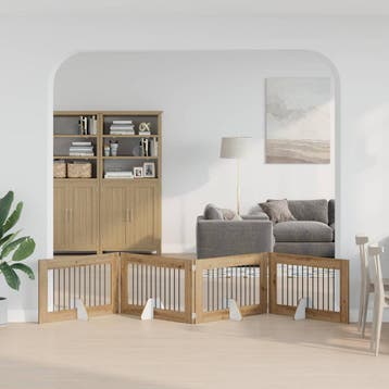 vidaXL Opvouwbaar hondenhek met standaards 4 st Artisanaal, Dieren en Toebehoren, Verzenden, Nieuw