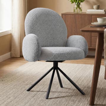 *WOONWINKEL* Ronde Stoel Met Armleuningen Grijs, Huis en Inrichting, Stoelen, Verzenden, Nieuw, Grijs, Stof