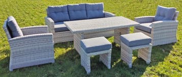 A-Kwaliteit Aluminium Tuinset Wicker Frame Roestvrij AKTIE, Tuin en Terras, Ophalen, 6 zitplaatsen, Loungeset, Bank