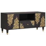 vidaXL TV-kast met lade Zwart 105 x 33 x 46 cm Massief Mango, Verzenden, Nieuw