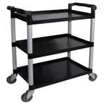 Zwarte Kunststof Serveerwagen | 3 Bladen | 96(h)x52x107 cm, Verzenden, Nieuw in verpakking