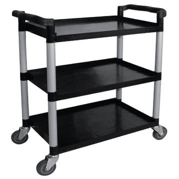Zwarte Kunststof Serveerwagen | 3 Bladen | 96(h)x52x107 cm, Verzenden, Nieuw in verpakking