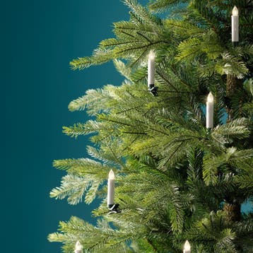 Led boomkaarsjes warm wit op batterij – 10 stuks met timer, Ophalen of Verzenden, Nieuw