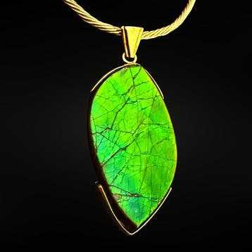 Uitzonderlijke hanger - ammoliet en goud Sieraden - Hoogte: