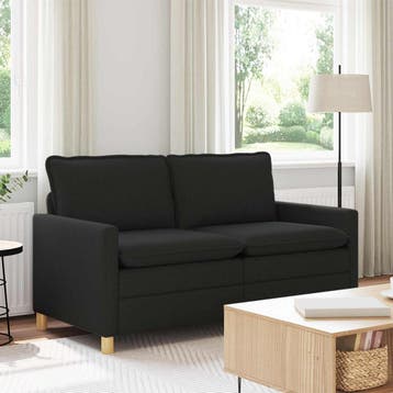vidaXL Bank 2-zits Zwart 156 x 81 x 87,5 cm Stof, Huis en Inrichting, Verzenden, Minder dan 150 cm, Stof, Nieuw