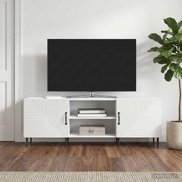 vidaXL TV-kast 150 x 31 x 50 cm Hoogglans Wit Bewerkt hout, Huis en Inrichting, Minder dan 50 cm, Verzenden, Nieuw, Minder dan 100 cm