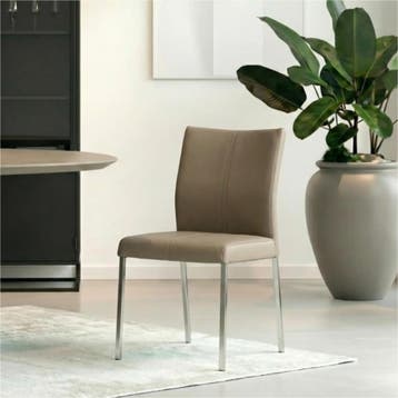 Set van 10 Leren eetkamerstoelen Basic - Toledo Mocca, Huis en Inrichting, Stoelen, Ophalen of Verzenden, Nieuw, Leer