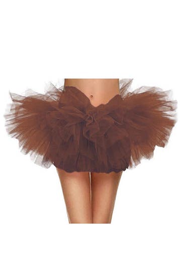 KIMU® Korte Tutu Bruin Tule Rokje XS S M Bruine Petticoat Ro, Ophalen of Verzenden, Nieuw, Carnaval
