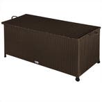 Polyrattan Kussenbox Bruin 122x56x61cm met Wielen, Verzenden, Nieuw
