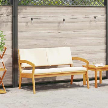 vidaXL Tuinbank met kussen Olie naturel Massief Acaciahout, Tuin en Terras, Verzenden, Nieuw