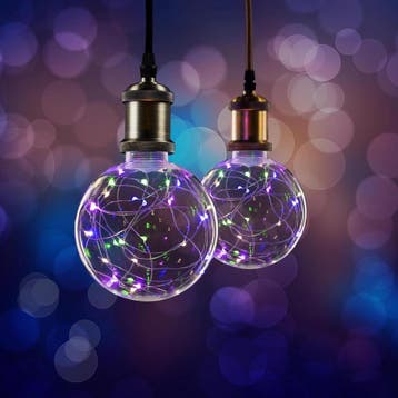 LED G125 Globelamp E27 1.5W met 30 gekleurde lampjes Niet..., Ophalen of Verzenden, Nieuw