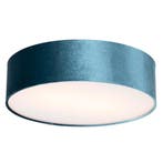 Moderne plafondlamp blauw 40 cm met gouden binnenkant - Drum, Verzenden, Nieuw, Stof, Modern
