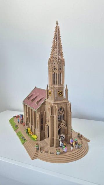 Vollmer H0 - Modeltreinlandschap (1) - Diorama Stadskerk, Hobby en Vrije tijd, Modeltreinen | H0, Nieuw