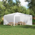 vidaXL Party Tent Zijwand 2 pcs Wit 400 x 195 cm PE en staal, Tuin en Terras, Partytenten, Verzenden, Nieuw