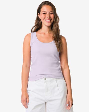 HEMA Damessinglet Anouk rib lavendel, Verzenden, Nieuw