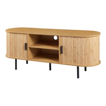 TV meubel Tvedestrand 140x40x55 cm naturel en zwart [en.casa, Verzenden, Nieuw