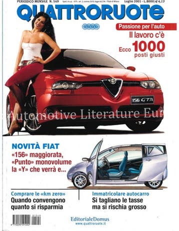 2001 QUATTRORUOTE MAGAZINE 549 ITALIAANS, Nieuw, Author