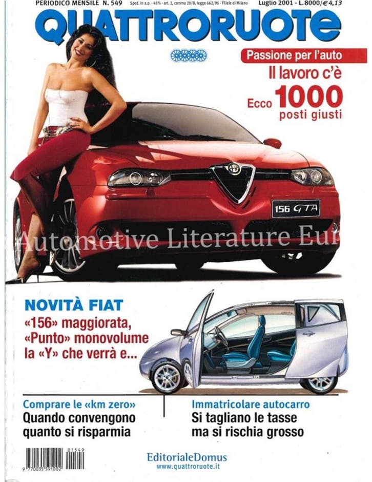 2001 QUATTRORUOTE MAGAZINE 549 ITALIAANS, Boeken, Auto's | Folders en Tijdschriften