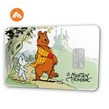 85 jaar Tom Poes 1 gram zilverbaar in finecard, Verzenden