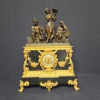 Commode klok Napoleon III - Verguld brons, Gepatineerd brons, Antiek en Kunst, Antiek | Klokken