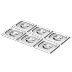 GGM Gastro | (6 stuks) RVS GN-deksel GN 1/6 - hoogte: 27mm -, Verzenden