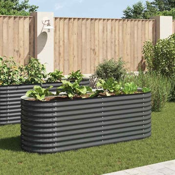 vidaXL Plantenbak verhoogd 240x80x81 cm gegalvaniseerd staal, Verzenden, Nieuw, Metaal, 60 tot 100 cm