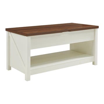 Salontafel Kasama 110x55x54 cm walnootkleurig en wit [en.cas, Verzenden, Nieuw