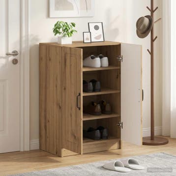 vidaXL Schoenenkast UTRECHT 59,5 x 39,5 x 87 cm Bewerkt hout, Verzenden, Nieuw