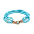 Armband - 14 karaat Geel goud Turquoise, Sieraden, Tassen en Uiterlijk, Armbanden, Nieuw