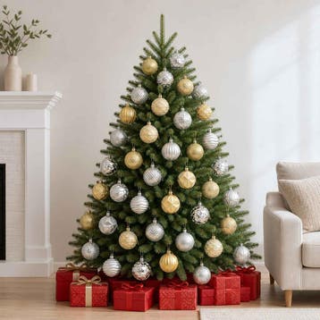 vidaXL Kerstballen set 36 st Zilver- en goudkleurig 6 cm, Diversen, Verzenden, Nieuw