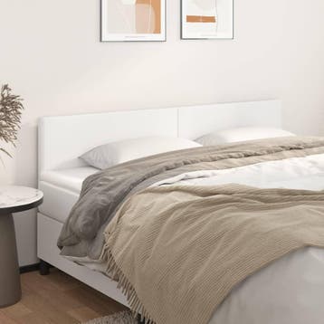 vidaXL Hoofdborden 200x5x78/88 cm kunstleer wit, Verzenden, Nieuw, Wit, Overige materialen