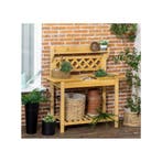 Outsunny Oppottafel - Met Verschuifbaar Werkblad - Hout –, Ophalen of Verzenden, Nieuw