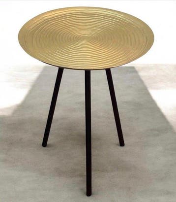 Bijzettafel - Metaal - Jaarringreliëf