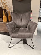 Fauteuil Moretto microleder - graphite **SHOWROOMMODEL**, Nieuw